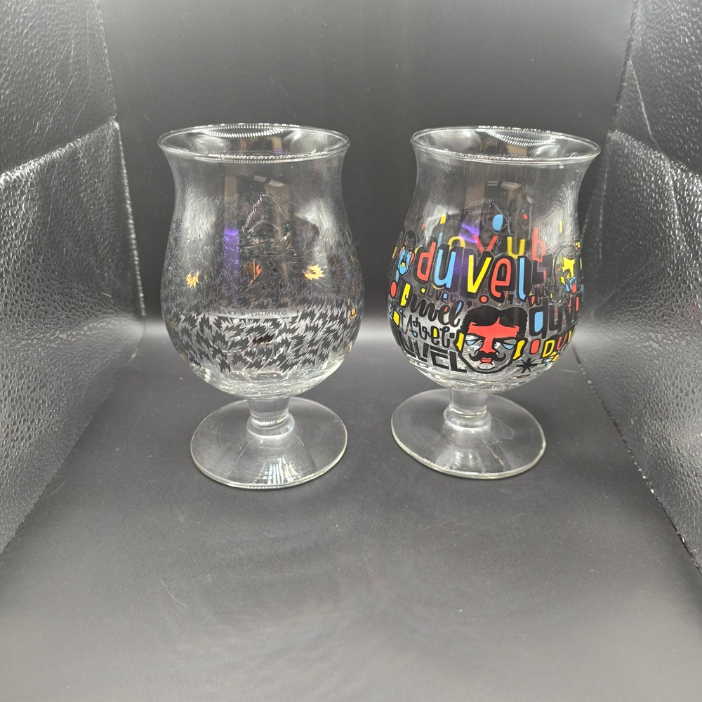Duvel Limited Edition Artist Tulip Beer Glasses Set of 2 Eley Kishimoto Pop Art
